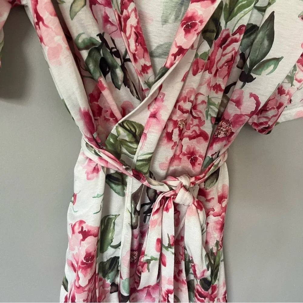 Show Me Your Mumu Floral Robe Feminine Knee Length Belted